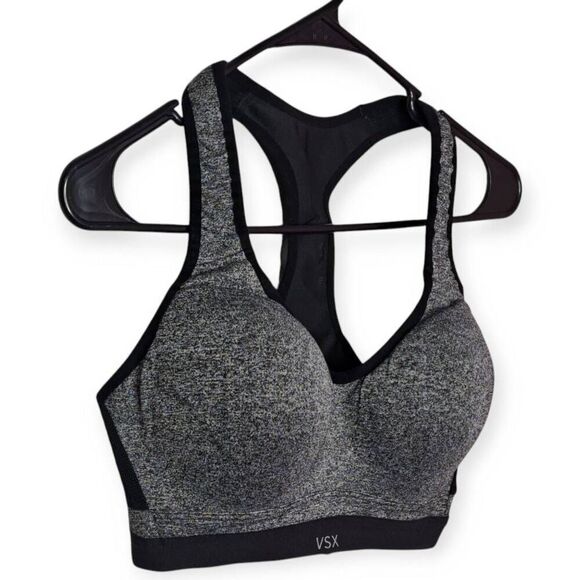 Victoria's Secret Women's Sports Bra VSX Gray Underwire Racerback size 32D - Picture 2 of 8